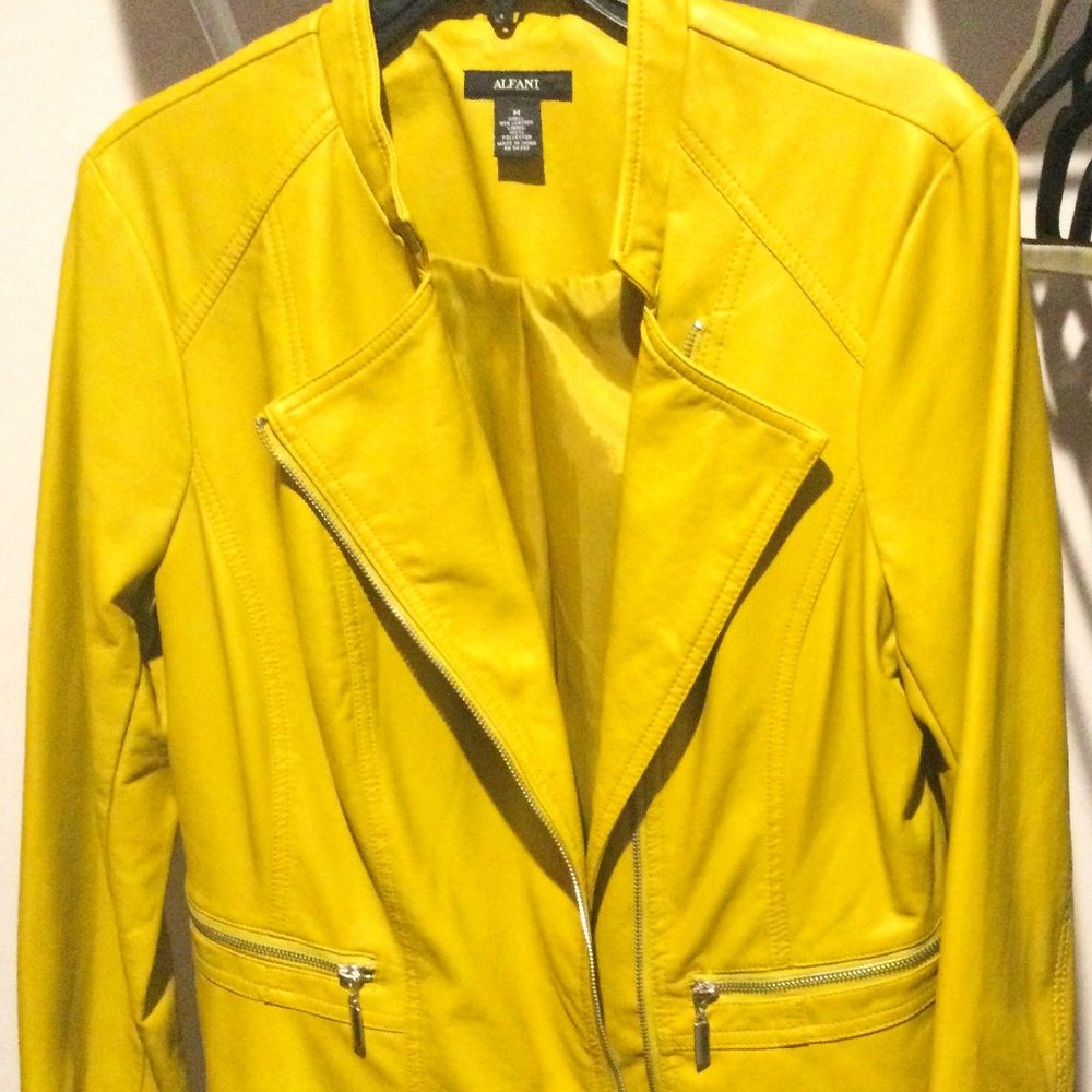 Alfani Mustard Biker Jacket